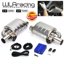 2.5"/3" 63/76MM Exhaust Muffler Tail Tip Pipe Dual Electric Exhaust Cutout Valves Remote Controller Kit Catback Downpipe
