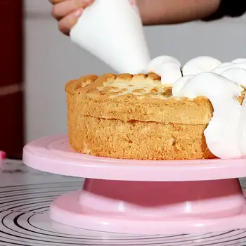 

Plastic Cake Decorating Table Light Weight Stable Cake Turntable Tool Flower Silk Color 3 Turntable Diy Baking H1S3