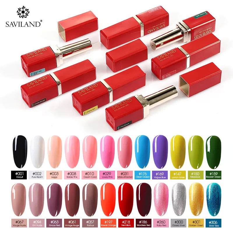 

SAVILAND 70 Colors Lipstick 15ml Nail Gel Soak Off Gel Polish Long Lasting Varnish UV&LED Lamp Glitter Gel Lacquer Nail Art