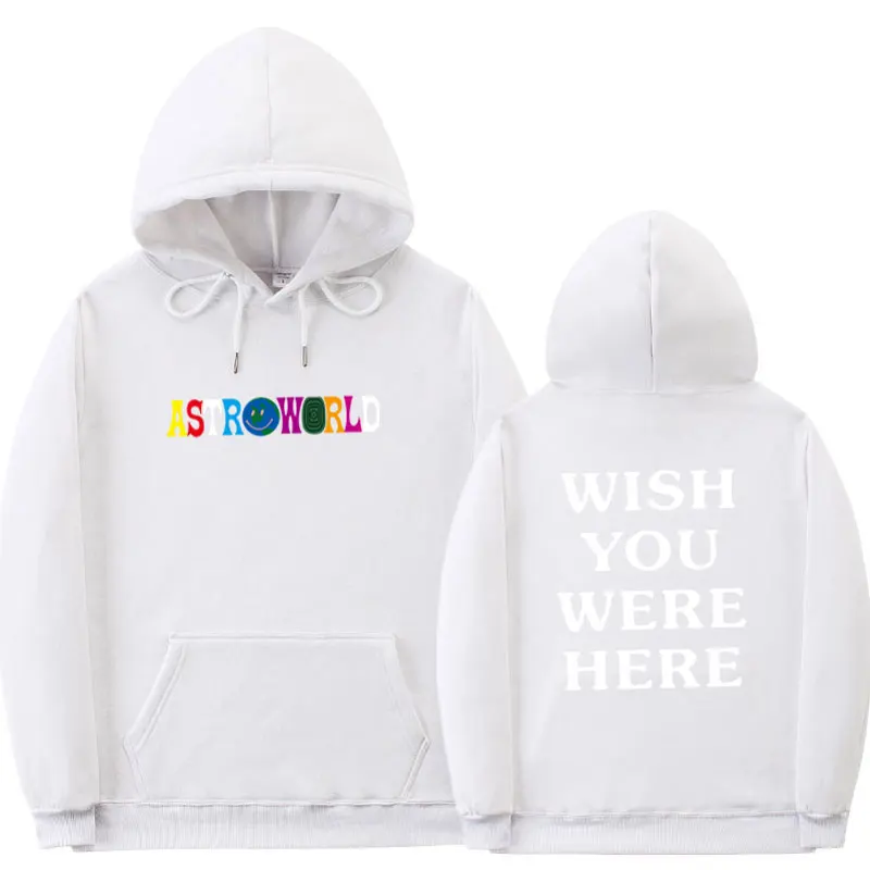 Трэвиса Скотта ASTROWORLD WISH YOU WAS HERE толстовки наборы уличная флисовая толстовка спортивные штаны Мужские Женские худи и брюки S-3XL - Цвет: White MS68