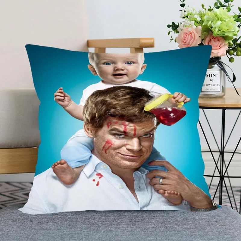 

New Arrival Dexter TV Pillowcase Wedding Decorative Pillow Cover Custom Printed Soft Satin Fabric Pillow Cases Not Fade