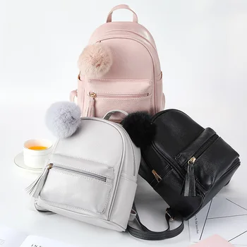 

New ladies pu backpack trendy fashion backpack casual all-match female bag Western style simple solid color woman bag