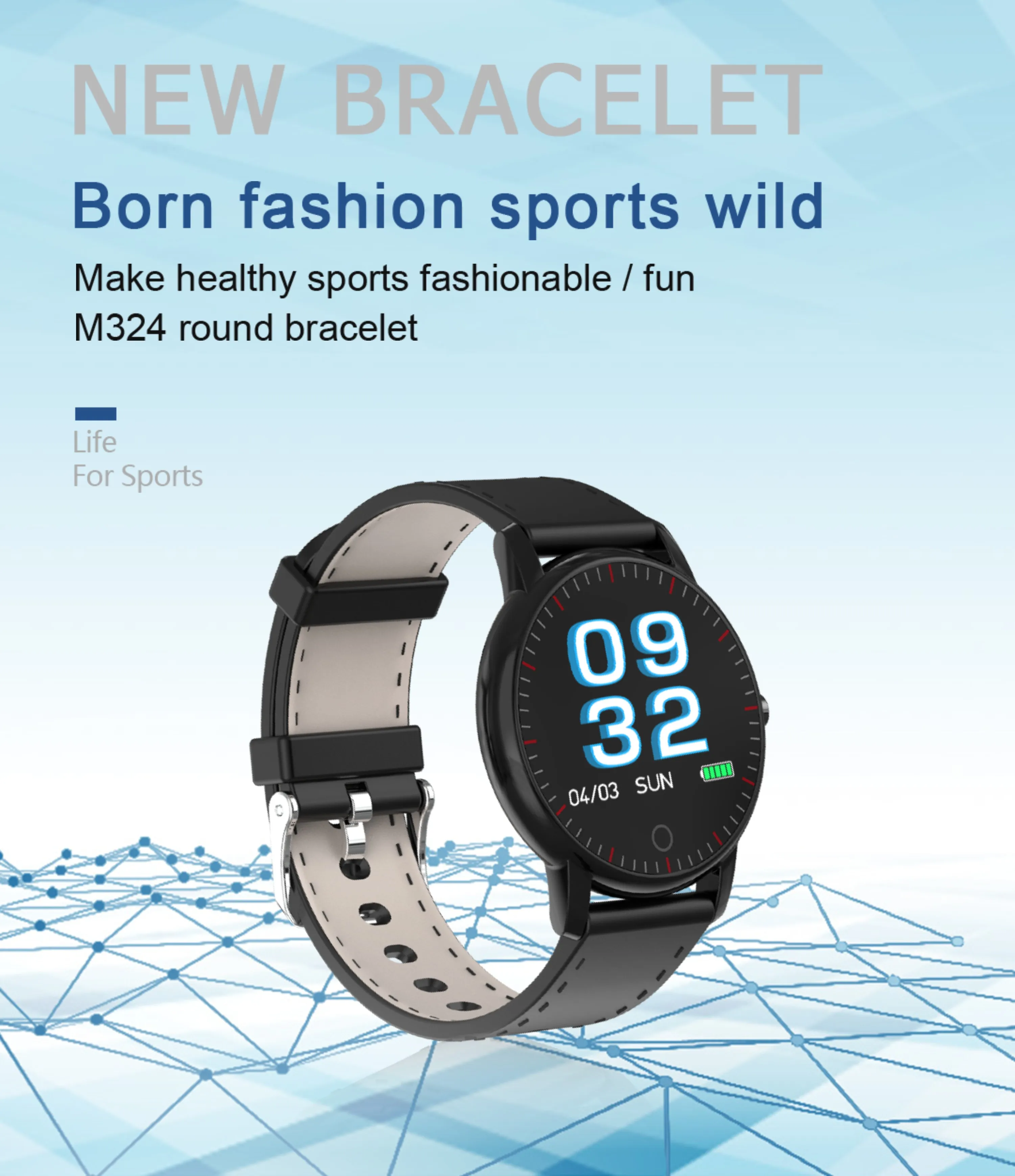 Smart Watch M324 Heart Rate Monitor/Blood Pressure/Pedometer Sports Bracelet Forecast Weather Music control Fitness Tracker Band Smart Watch M324 Heart Rate Monitor/Blood Pressure/Pedometer Sports Bracelet Forecast Weather Music control Fitness Tracker Band