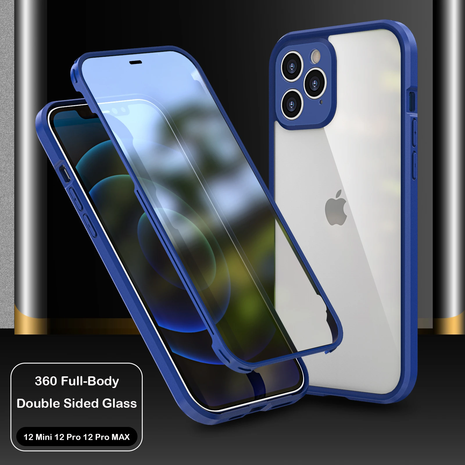360 Full Camera Lens Protector Case For Iphone 12 Mini 12 Pro Max 11 Luxury Case Silicon Double Sided Tempered Glass Cover Phone Case Covers Aliexpress