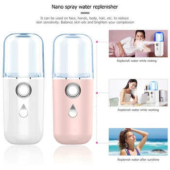 

Mini 30ml Humidifier Diffuser Nano Face Mist Sprayer Facial Body Nebulizer