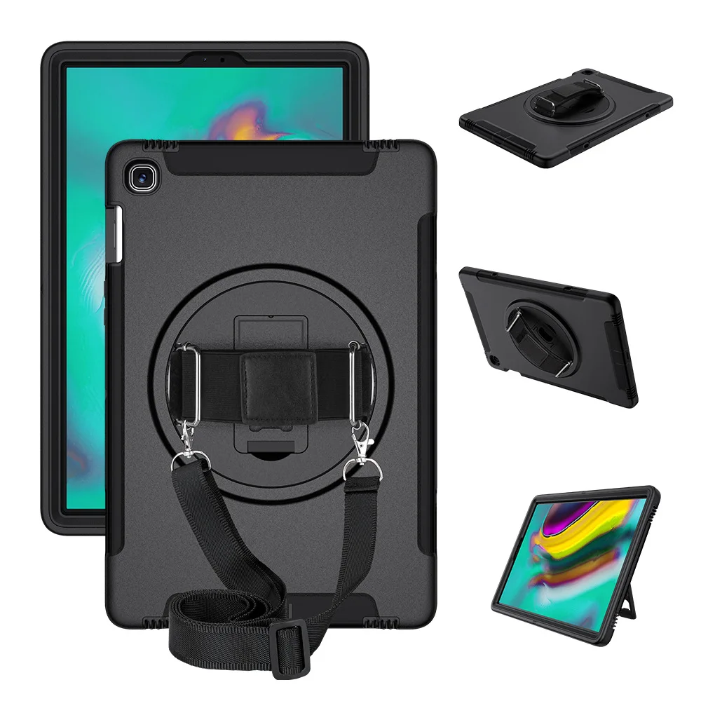 

For Samsung Galaxy Tab S5e 10.5 2019 Heavy Duty Shockproof Rugged Case 360 Rotating Stand/Hand+Neck Strap SM-T720 SM-T725 FTL03