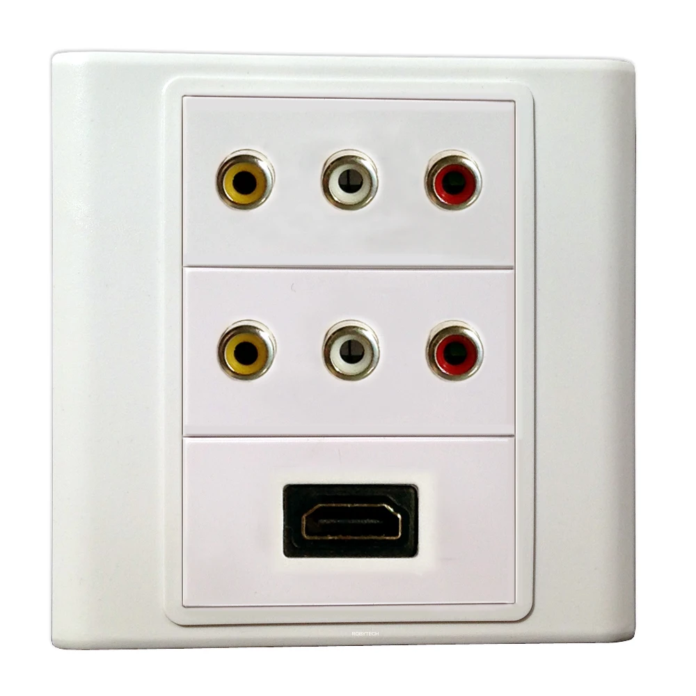 Разъемы 3RCA+ 3RCA+ HDMI, мультимедийные аудио-видео порты настенное гнездо для крышки штепсельного порта