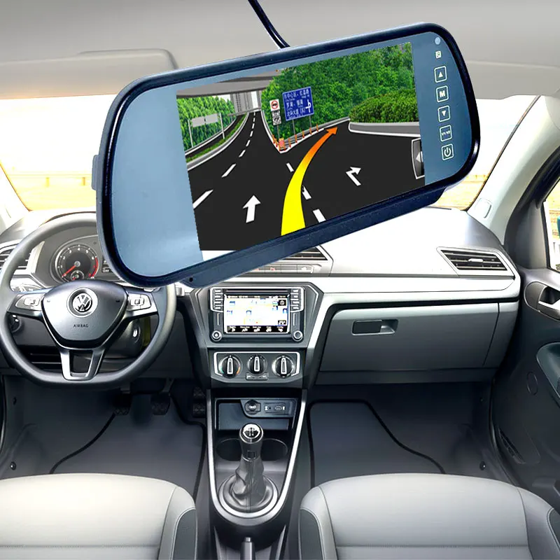 Reviewer Mirror Car Rear View Monitor Portable Backup Camera Lens Sensors IP68 7 Inches Universal