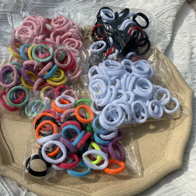 50 unids/pack niños sólida cinta de goma de Color bebe bandas elásticas  gomillas pelo niñas pequeñas coleteros gomas pelo negras titular cuerda de gomas  pelo niña lote sombreros