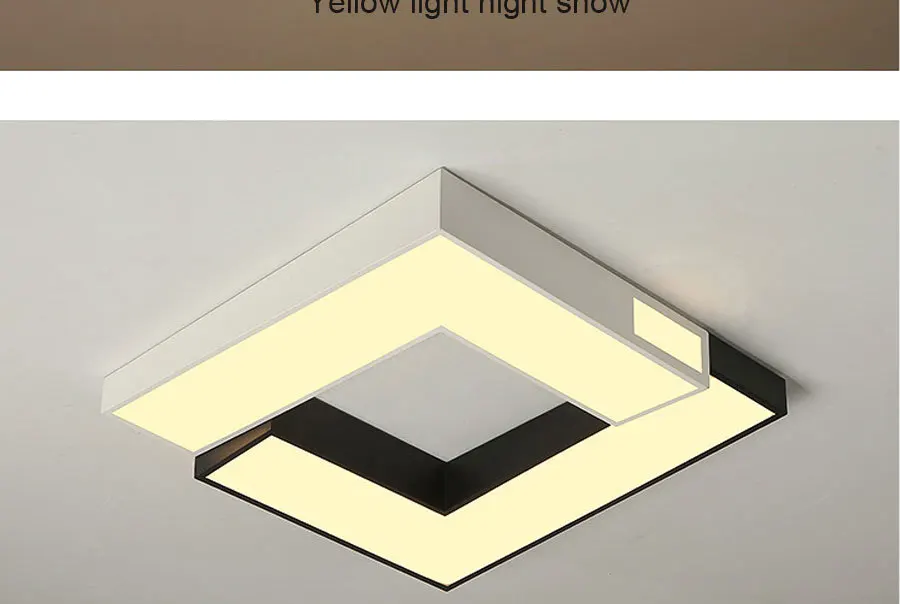 Современный квадратный светодиодный потолочный светильник для гостиной, белые потолочные лампы, осветительный прибор для спальни, светодиодный потолочный светильник
