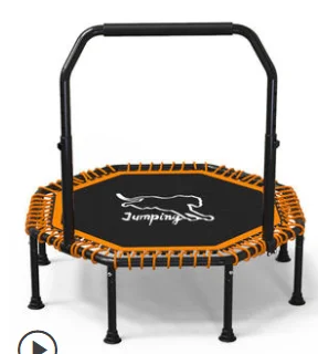 Folded Double Handle 48" Silent Mini Trampoline with Adjustable Handle Bar Fitness Trampoline Bungee with Safety Handle House Trampoline - Цвет: Folded Double Handle