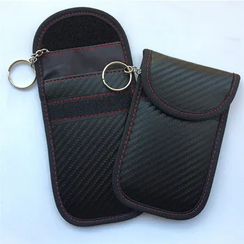 

Carbon Grain Key Signal RFID Blocker Pouch Keyless Anti Theft Fob Protector