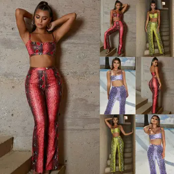 

Sexy Women Sleeveless Crop Tops Vest+Casual Long Pants Trousers Clubwear Party Bodycon Jumpsuit Romper S-XXL