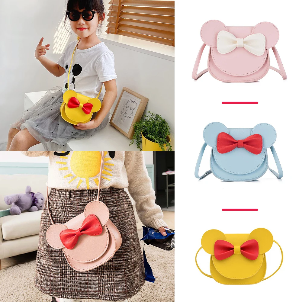 

Girl Coin Purse Handbag Children Wallet Small Coin Box Bag Cute Mouse Bow Kid Money Bag Baby Rabbit Shoulder Bag Purse