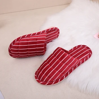 

Cotton Slippers for Men and Women Winter Add Down Warm Indoor Home Slippers Non-slip Cotton Shoes for Bathroom and Bedroom