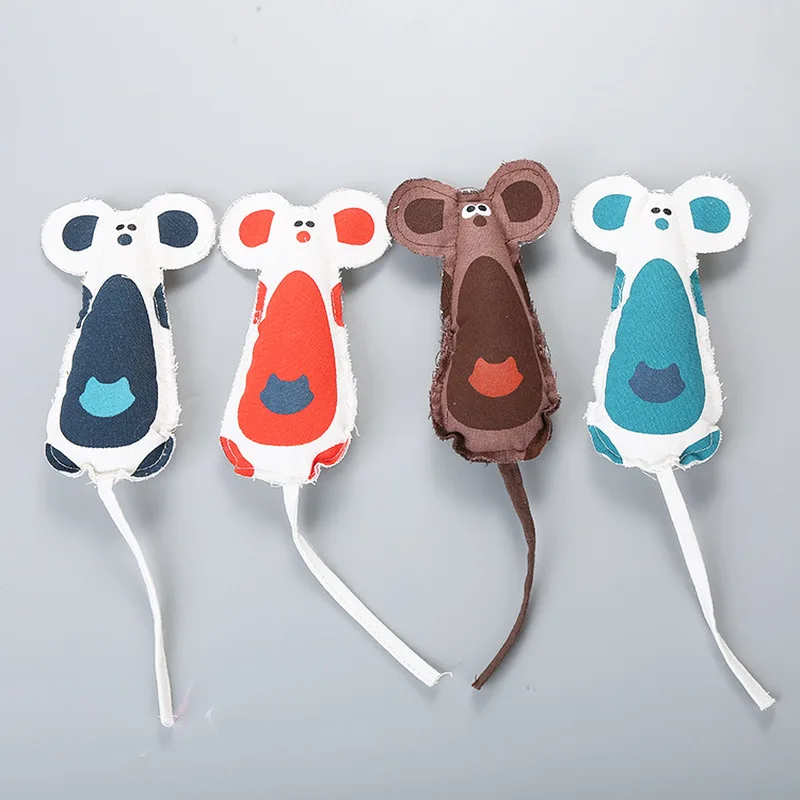 

2019 New Cat Toy Mouse Canvas Sound Toys Catmint Catnip Squeaky Pet Chew Interactive Toy for Cats Pet Animals