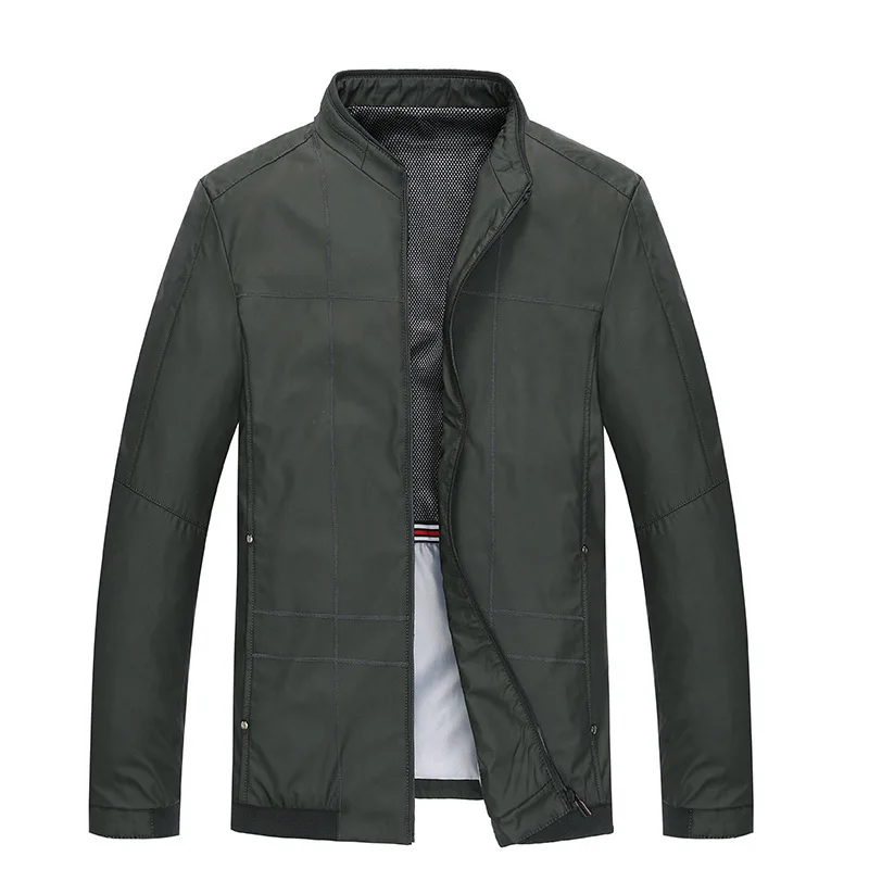 

Men Autumn Coat Plus Fat plus Size Leisure Li Collar Solid Color Jacket Loose Fat Fat Crowd Jacket Shirt