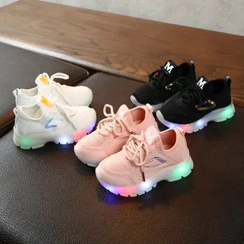 

Children Baby Girls Boys Breathable Mesh Led Luminous Sport Run Sneakers Shoes Selling Dropshipping discount Mother and baby