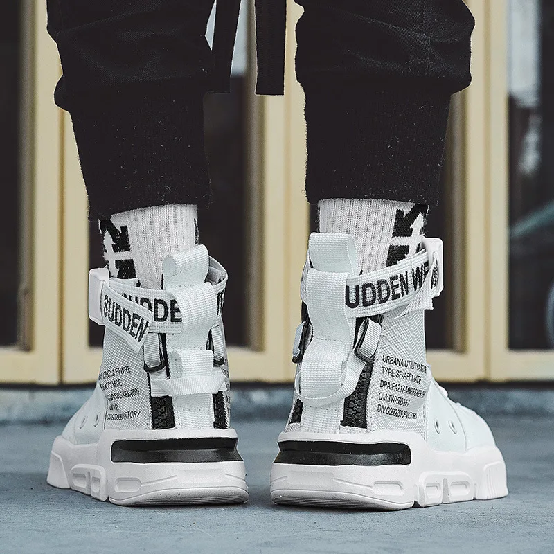 

Autumn New Style Men's Shoes Yellow Canvas High-top Board Shoe Men Sports Footwear Korean-style Trend Students Yellow Shoes