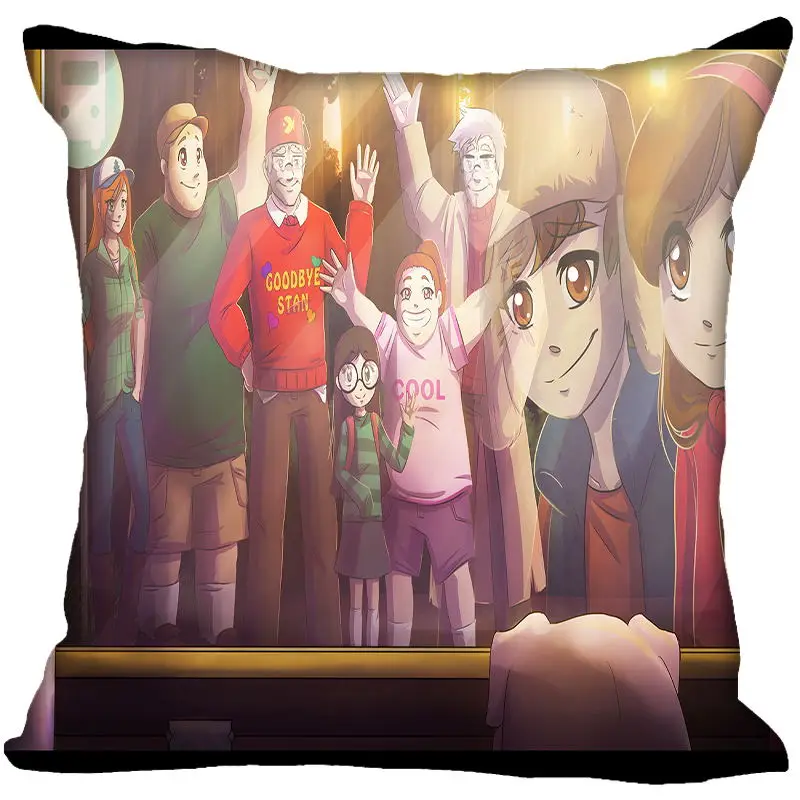 Gravity Falls Pillow Case Cartoon For Home Decorative Pillows Cover Invisible Zippered Throw PillowCases 40X40,45X45cm - Цвет: 1