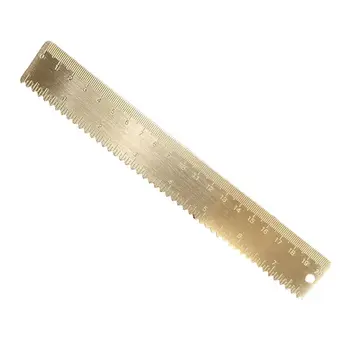 

20cm Brass Wave Straight Ruler Bookmark Cartography Painting Measuring School