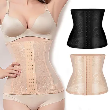 

Corset Slim Waist Trainer Postpartum Body Shaper Corrective Underwear Slimming Sheath Modeling Strap Flat Belly Lace Girdle