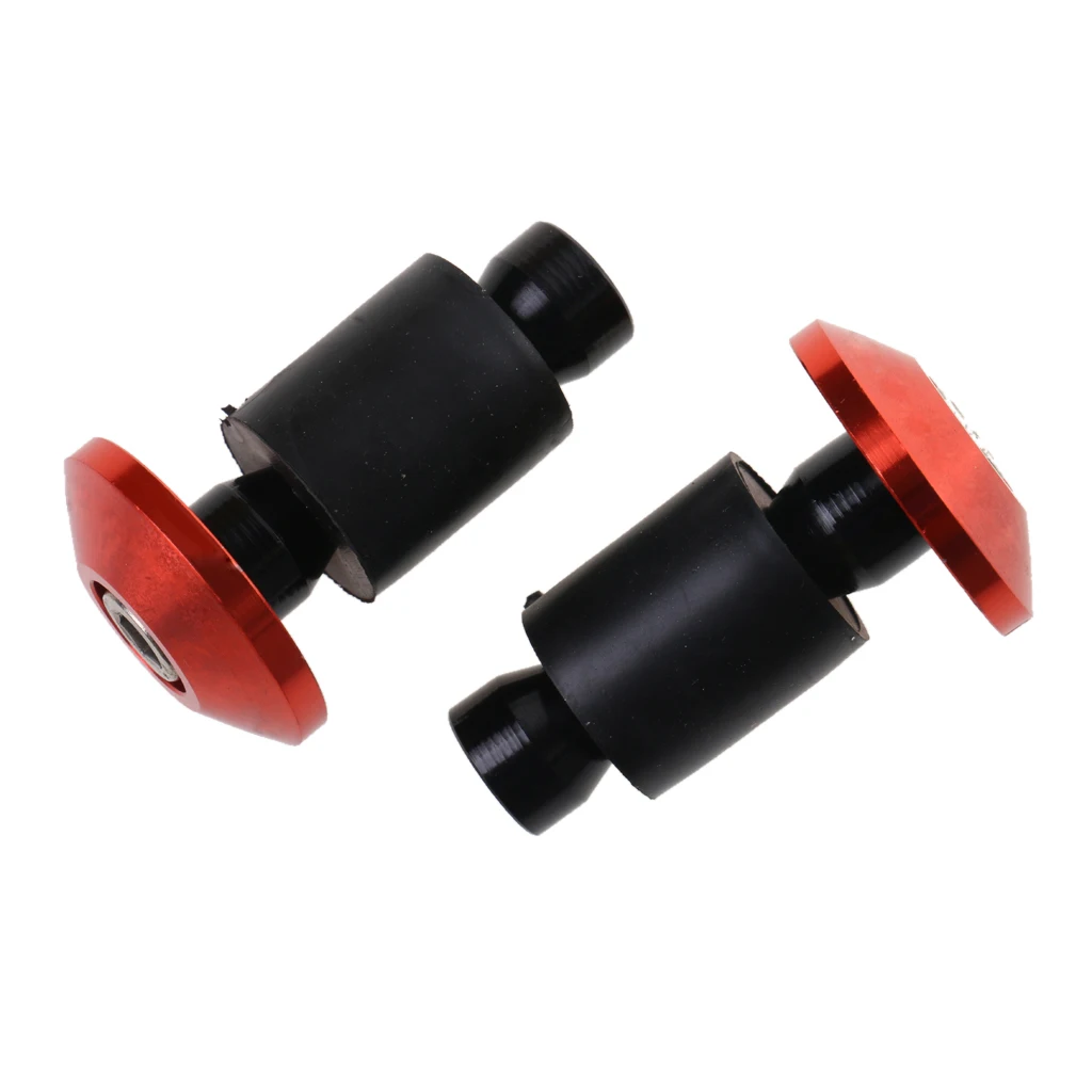 2PCS Billet Handlebar Grips Bar End Slider Cap for Motorcycle Dirt Bike Red