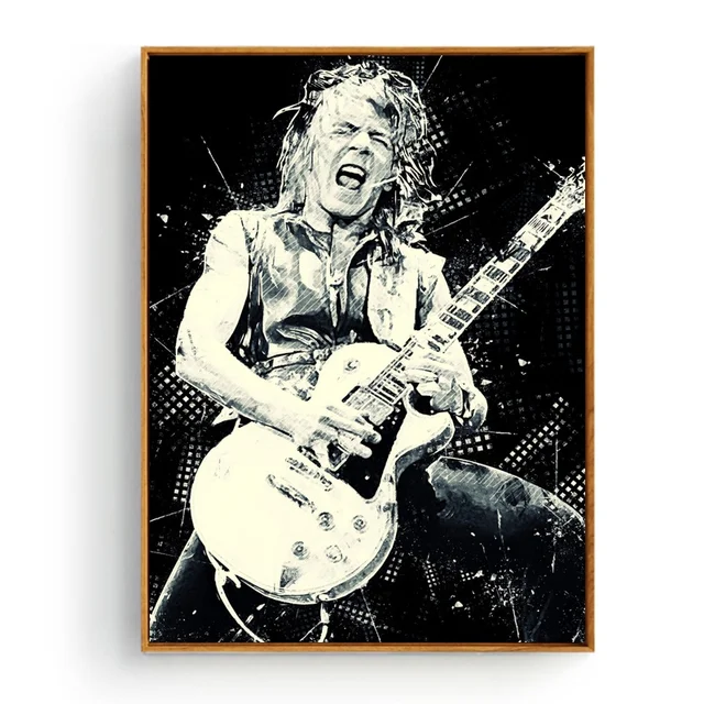 Richard Blackmore and Others Great Guitarists Printed on Canvas  4
