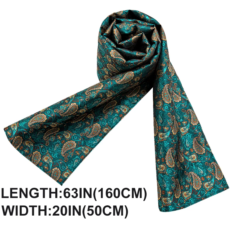 Cashmere Scarf Men Scarf Green Jacquard Paisley Silk Scarf Autumn Winter Casual Business Suit Shirt 160*50cm Barry.Wang