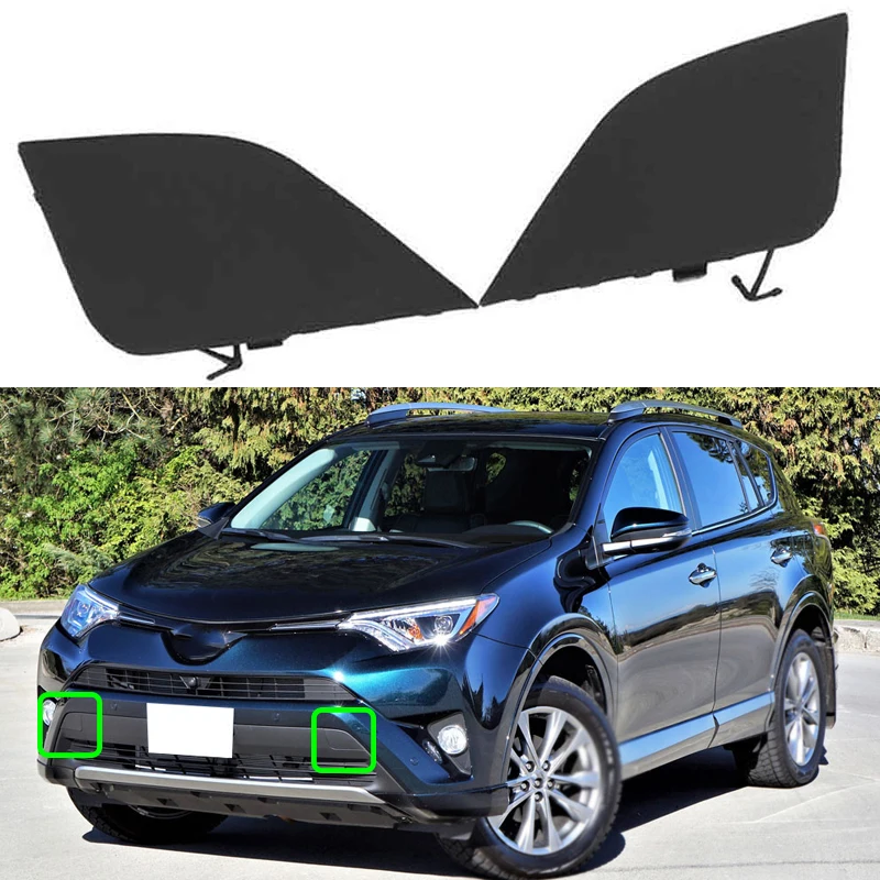 WOZUA Left & Right Side Front Bumper Tow Hook Eye Cover Cap