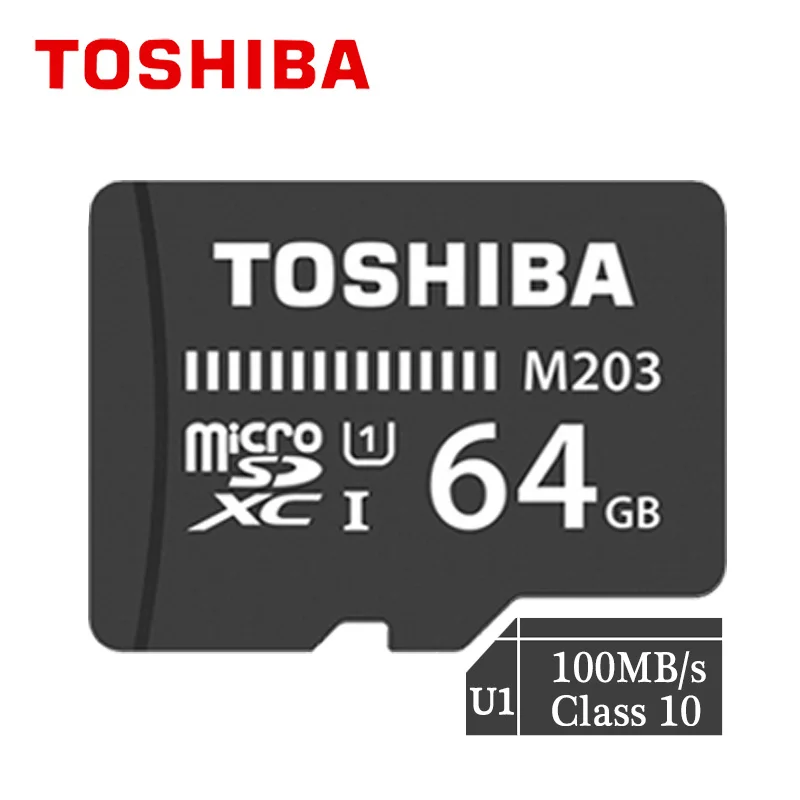 TOSHIBA M203 флэш-карта памяти 32 Гб 64 Гб 128 ГБ оперативной памяти, 16 Гб встроенной памяти SDHC/SDXC, Micro SD(макс. 100 МБ/с. карты памяти класса 10 UHS-I cartao de memoria - Емкость: M203 64GB