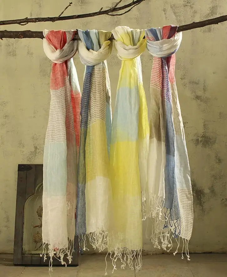 100 Linen Plaid Women Winter Scarf 2020 High Quality Hijab Fashion Foulard Shawls Scarves 65x190cm Women S Scarves Aliexpress