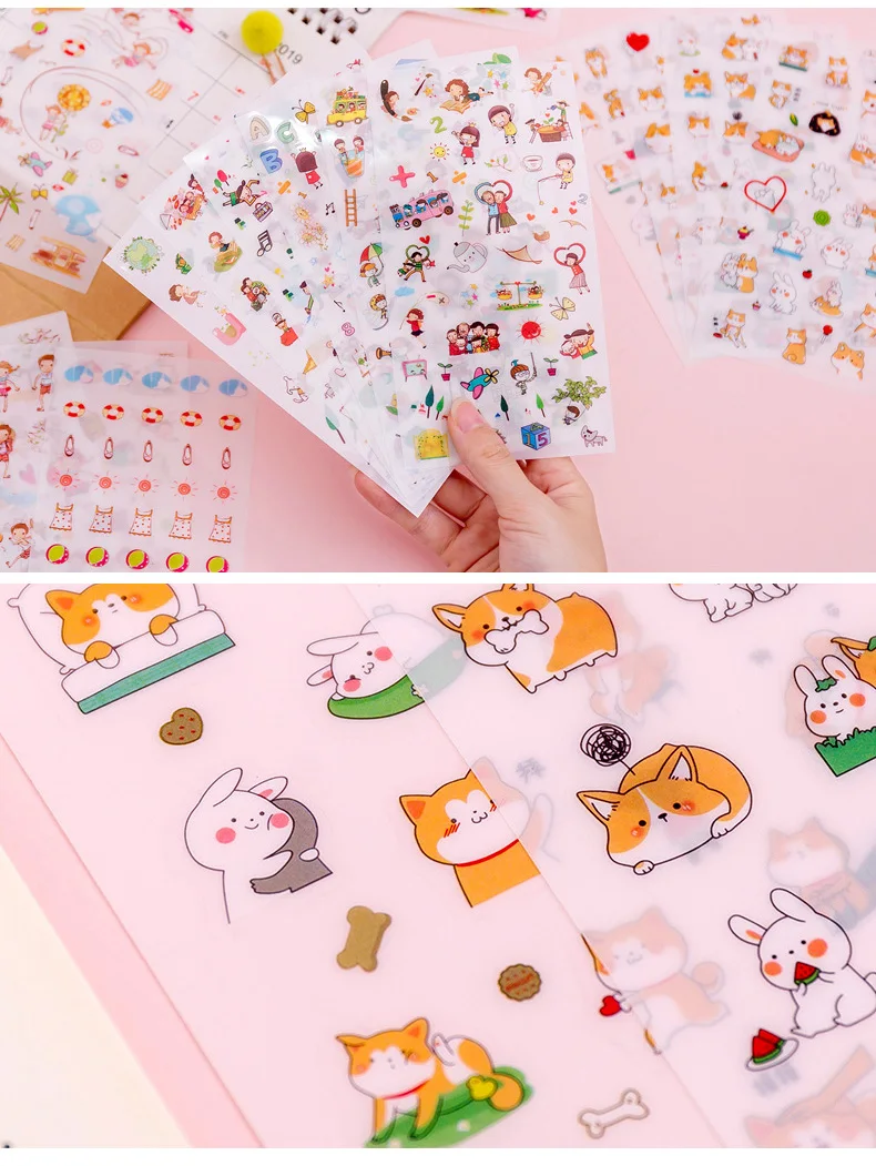 Kpop дети милые kawaii мультфильм анимация собака девушка искусство офисные канцелярские принадлежности Школьные принадлежности планировщик альбом дневник этикетка книга наклейки