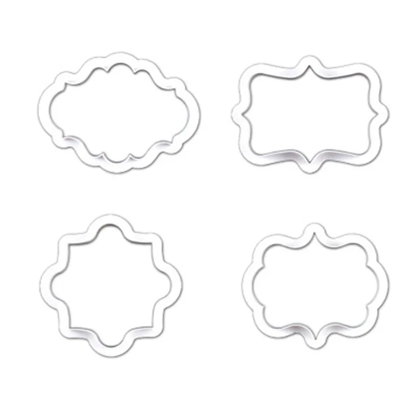 4Pcs/Lot Biscuit Mould Plastic Set Frame Pastry Tool Cookie Mold DIY Fondant Cookies Decorating Cookie Tools