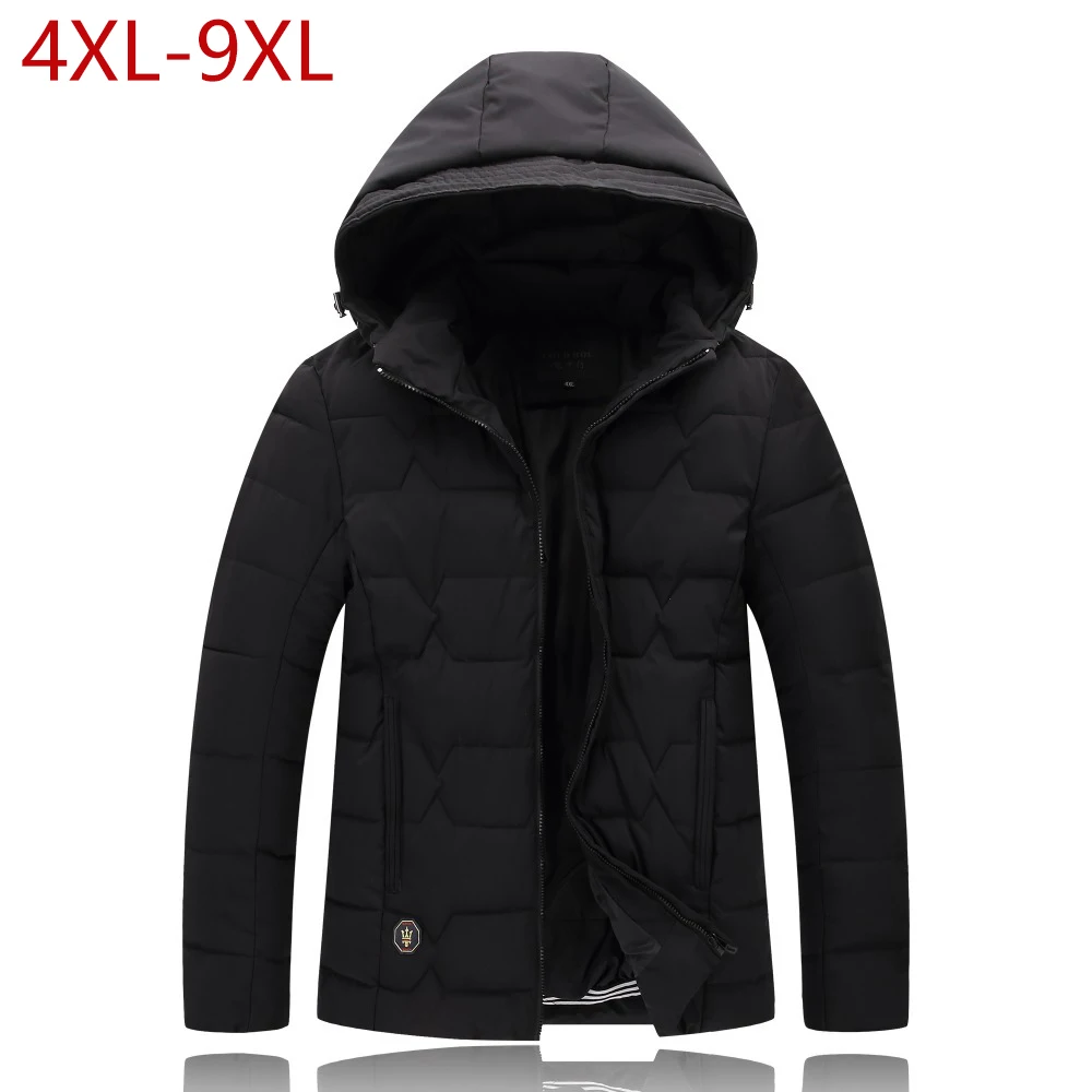 

Plus Size 4XL-9XL Winter Jacket Men 2021 Black Male Coat Cheap Down Jacket Parkas Trench Hooded Camperas Snow Cold Jacket 1626