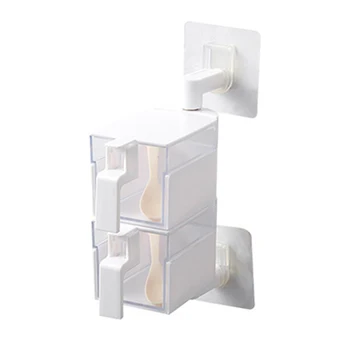 

With Handle Food Storage Seasoning Box Restaurant Drawer Type Wall Hanging 360 Degree Rotary Home Save Space Spice Container