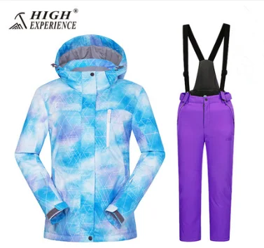 Детский лыжный костюм теплое водонепроницаемое пальто 15k ветрозащитные куртки для мальчиков+ штаны, комплекты детская верхняя одежда лыжные комплекты для От 3 до 16 лет мальчиков и девочек - Цвет: Skiing suit 4