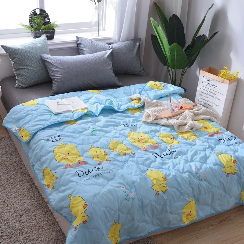 

Printed Summer Blanket Children Summer Thin Blanket Gift Airable Cover Summer Quilt Gift a-Piece