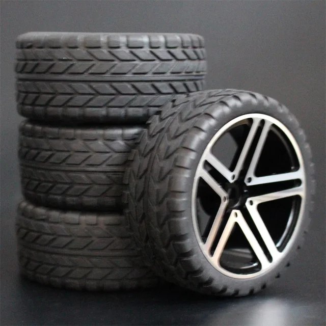 1Set 4Pcs HSP HPI Racing Tires Tyre Metal Wheel Rim 4Pcs For RC 1/10 On-Road Car HSP 94123/94103/94122 D4/D3 FW06 405H