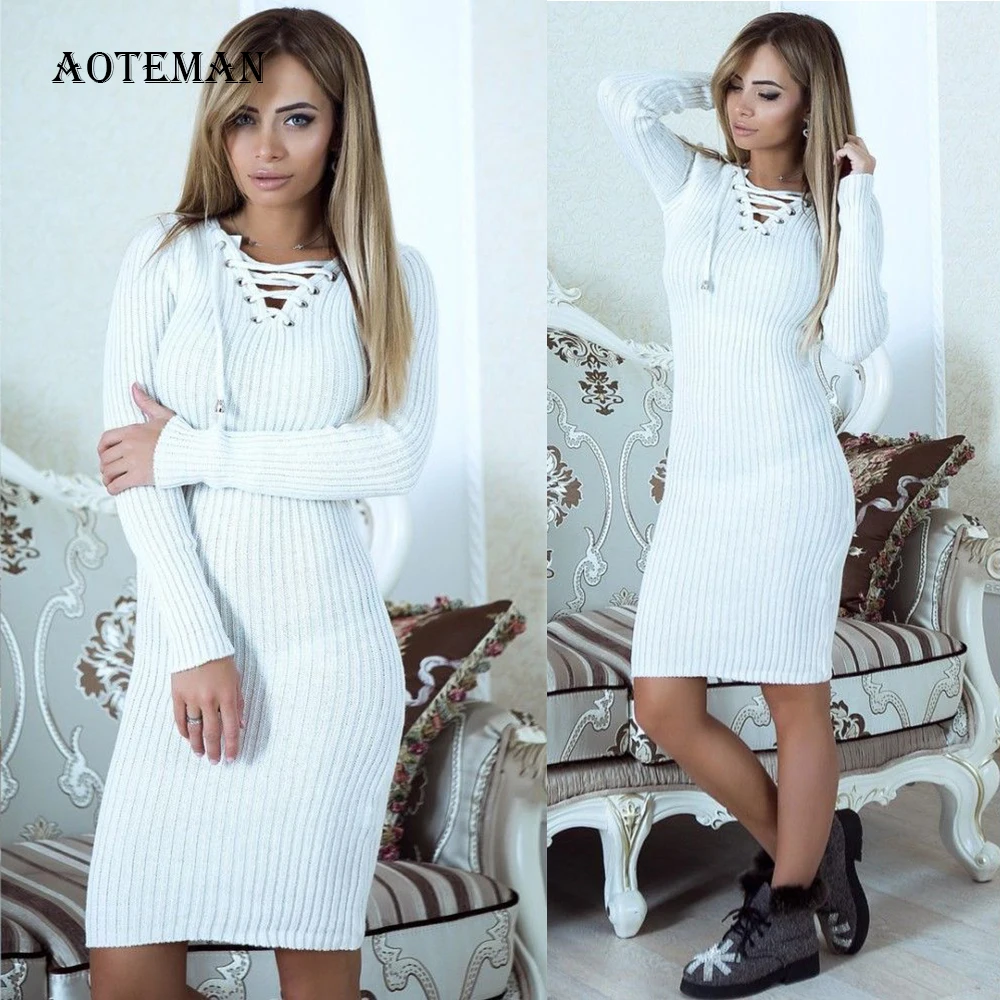 Женское облегающее платье на осень и весну повседневное однотонное офисное