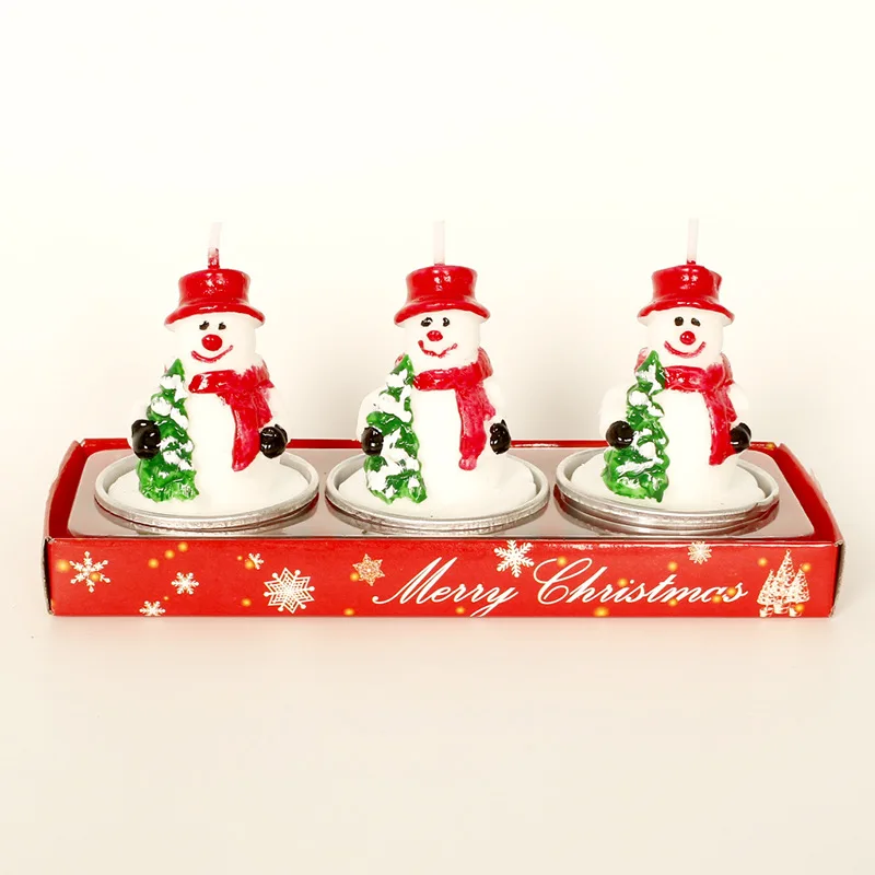 Snowman 3 шт./компл. рождественские свечи Санта дом снеговика Рождественская елка парафиновые свечи Свадебная вечеринка свечи Декор Светильник - Цвет: Snowman