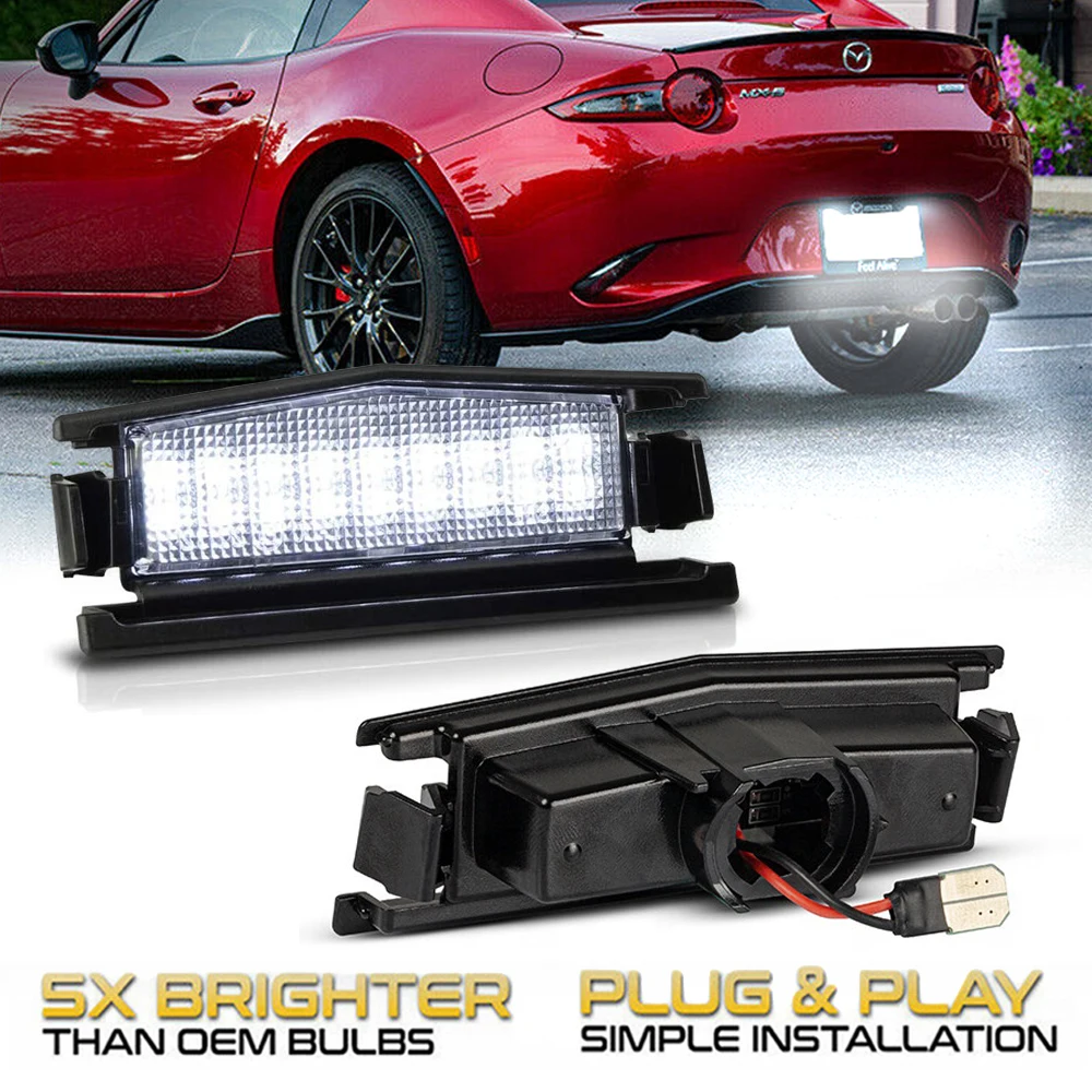 LED 번호판 램프 라이트, 마즈다 MX5 Miata (ND) MK4 및 마즈다 2 Harchback M2 2015 2021