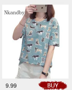 Nkandby, короткий рукав, плюс размер, женская футболка,, летняя, повседневная, свободная, животное, женская футболка, круглый ворот, большой размер, топ, футболки