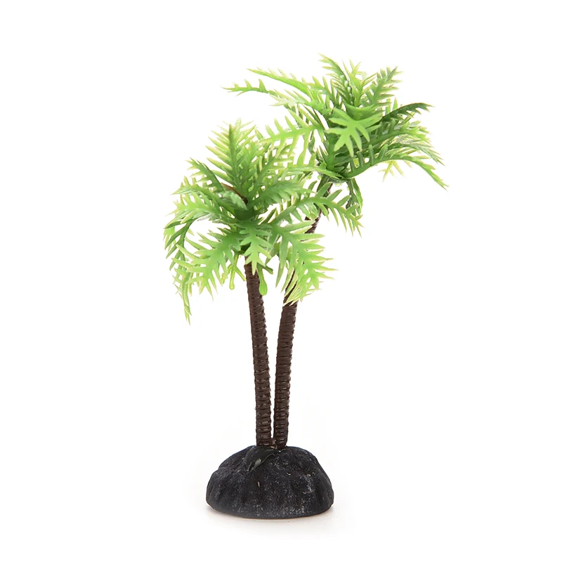 Plastic Aquarium Artificial Coconut Trees Fish Tank Plants Ornament Decoration rtificial Water Lanscaping | Дом и сад