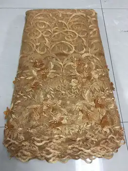 

Latest French Nigeria Lace Fabric High Quality African Mesh Lace Fabric Wedding Africa 3D Tulle Lace Fabric PM3922