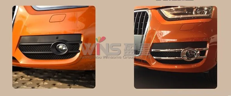 Для Audi Q3 2012 2013 Хромированная передняя противотуманная фара, крышка противотуманных фар, декоративная отделка ABS, тюнинг автомобиля, аксессуары