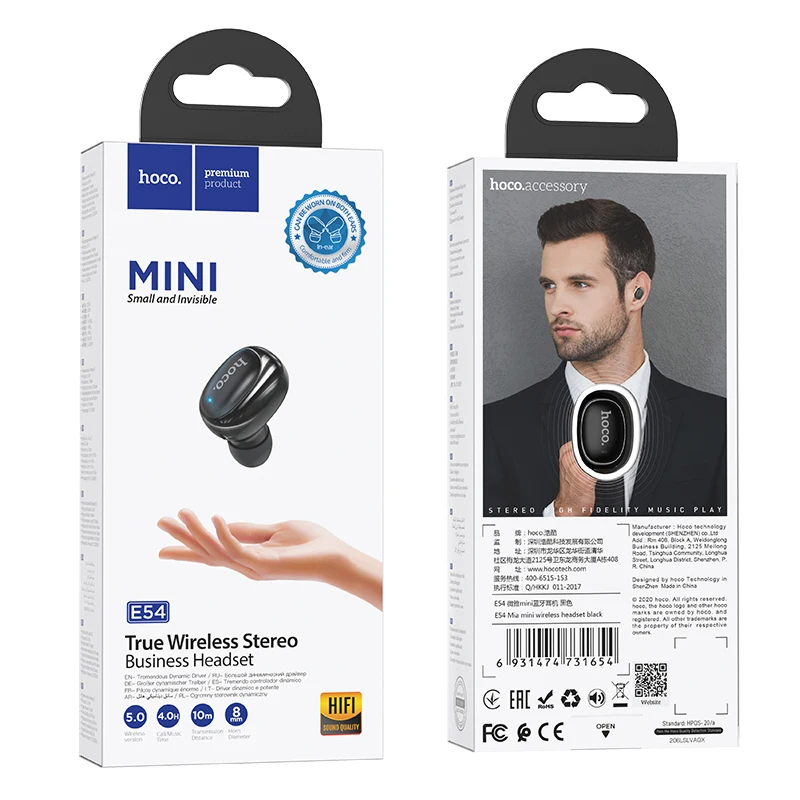 Беспроводное зарядное устройство Hoco мини вкладыши Bluetooth 5 0 Беспроводные наушники