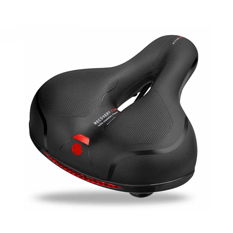 

High Quality Mountain Bike Wide Cushion Soft Comfortable Thickening Road Bicycle Saddle Practical Bicycle Seat With Rear Light