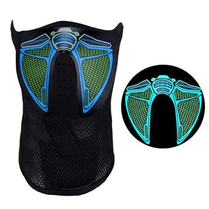 

Cold Light Mask Led Music Glowing Mask Halloween Party Dance Voice Control Lower Half Face Mask