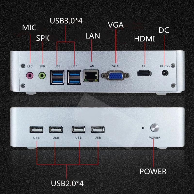 Newest Kaby Lake R 8Gen Fanless mini pc i5 8250u Intel UHD 620 win10 Quad Core 3